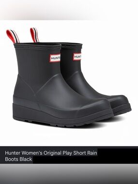 Hunter Women's Original Play Short Rain Boots Black, Size: 8